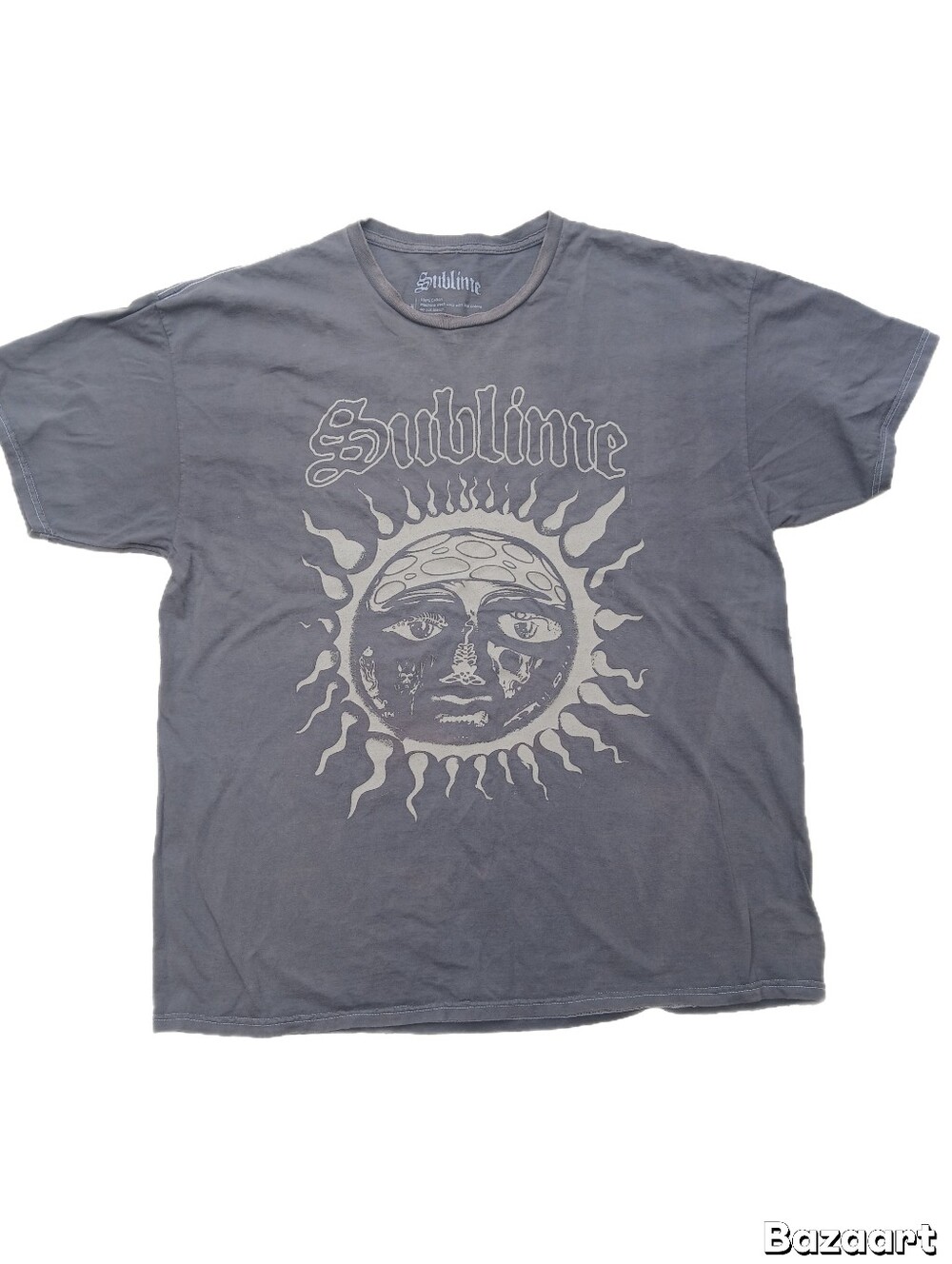 Sublime Men's Grey And White Contrast Stitch T Shirt | Sz M 100% Cotton